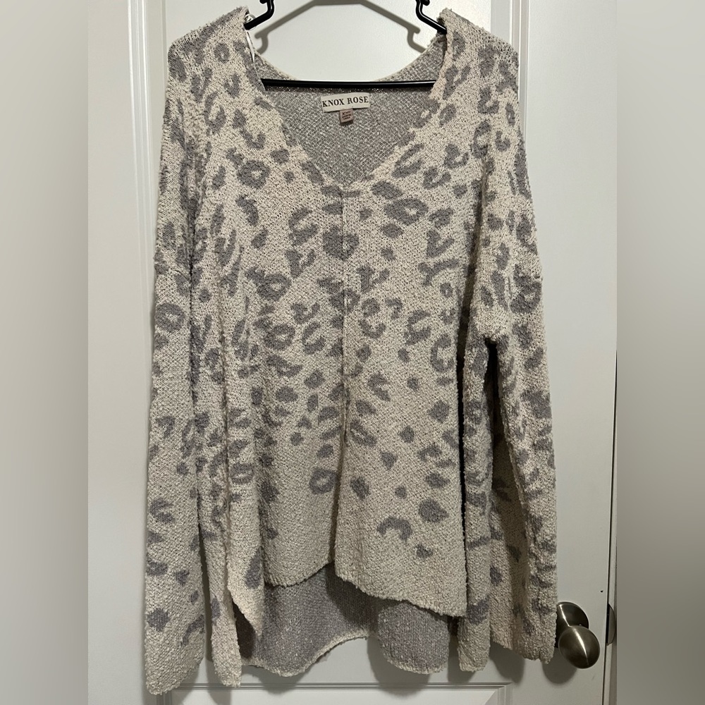 Knox Rose Women’s Sweater animal print xxl like new